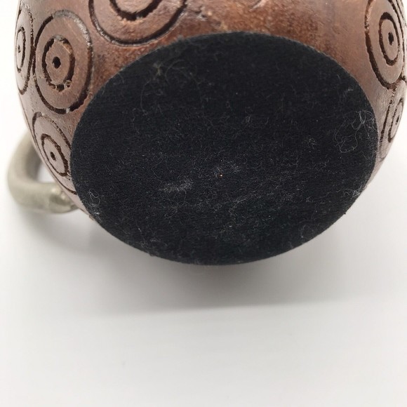 Pier 1 Carved Wood & Metal Cat Figurine Playing Trumpet Horn 10" - Picture 15 of 16